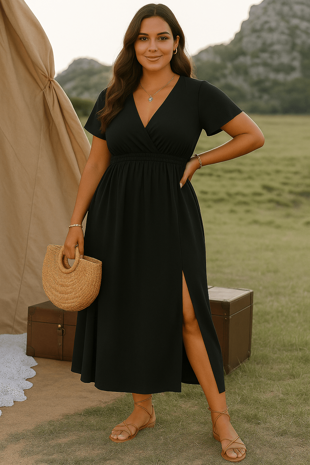 Isabella | Casual V - Neck Tummy Covering Dress - Dresses - MOOD Melbourne