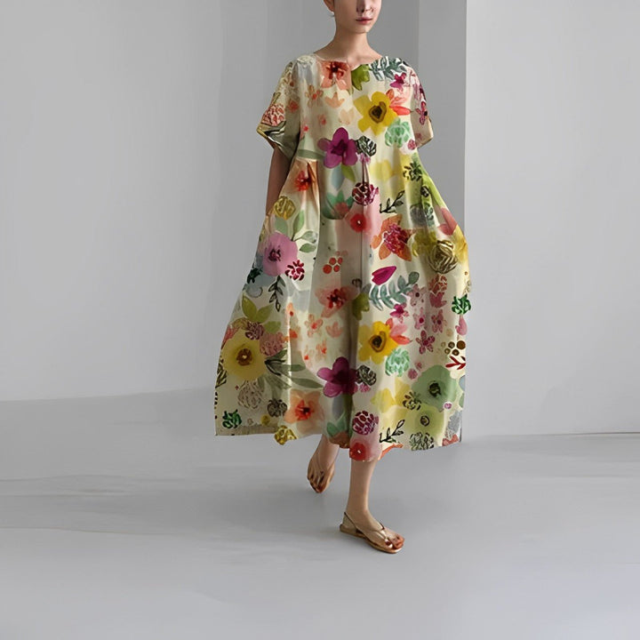 Isabella | Elegant Vibrant Floral Dress - Dresses - MOOD Melbourne