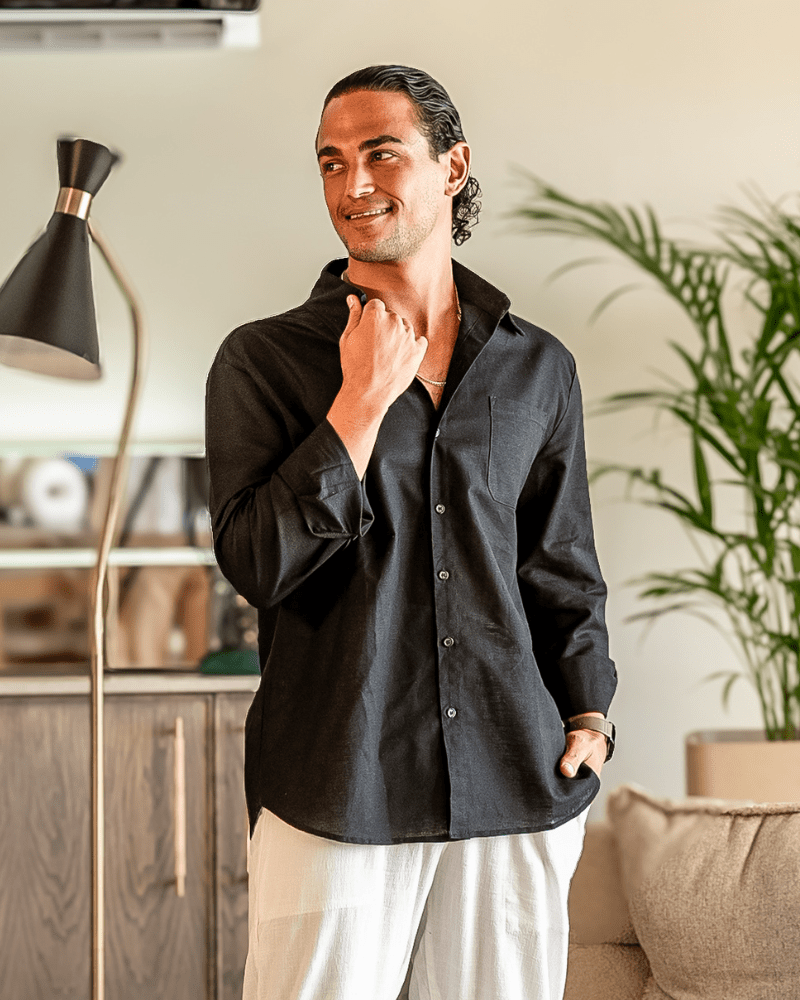 Jalen | Minimalist Long - Sleeve Men’s Shirt - Shirts - MOOD Melbourne