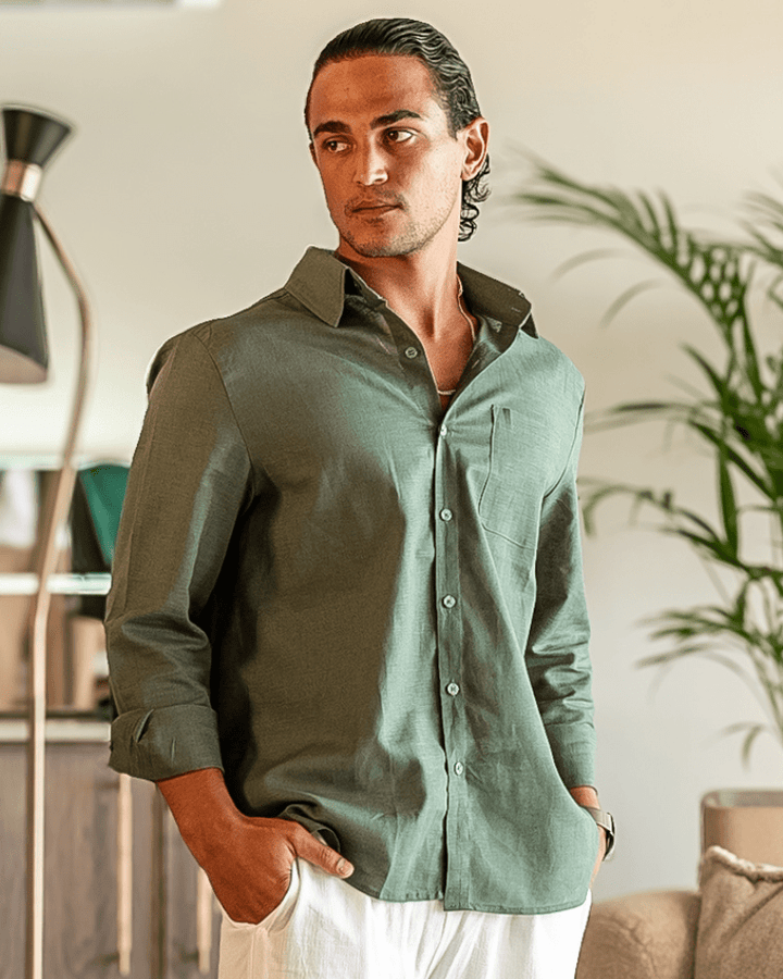 Jalen | Minimalist Long - Sleeve Men’s Shirt - Shirts - MOOD Melbourne
