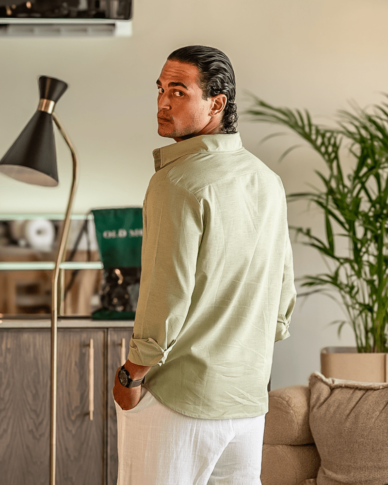 Jalen | Minimalist Long - Sleeve Men’s Shirt - Shirts - MOOD Melbourne