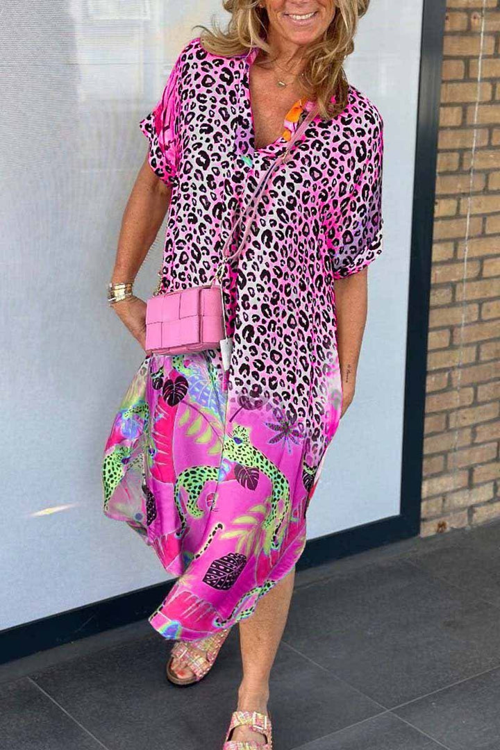 Slimming Meagan Colorful Leopard Dress