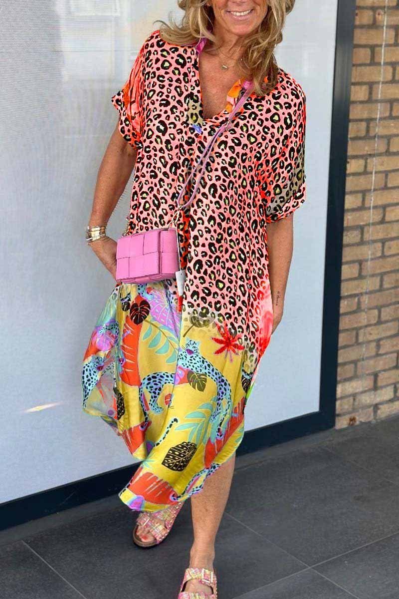 Slimming Meagan Colorful Leopard Dress