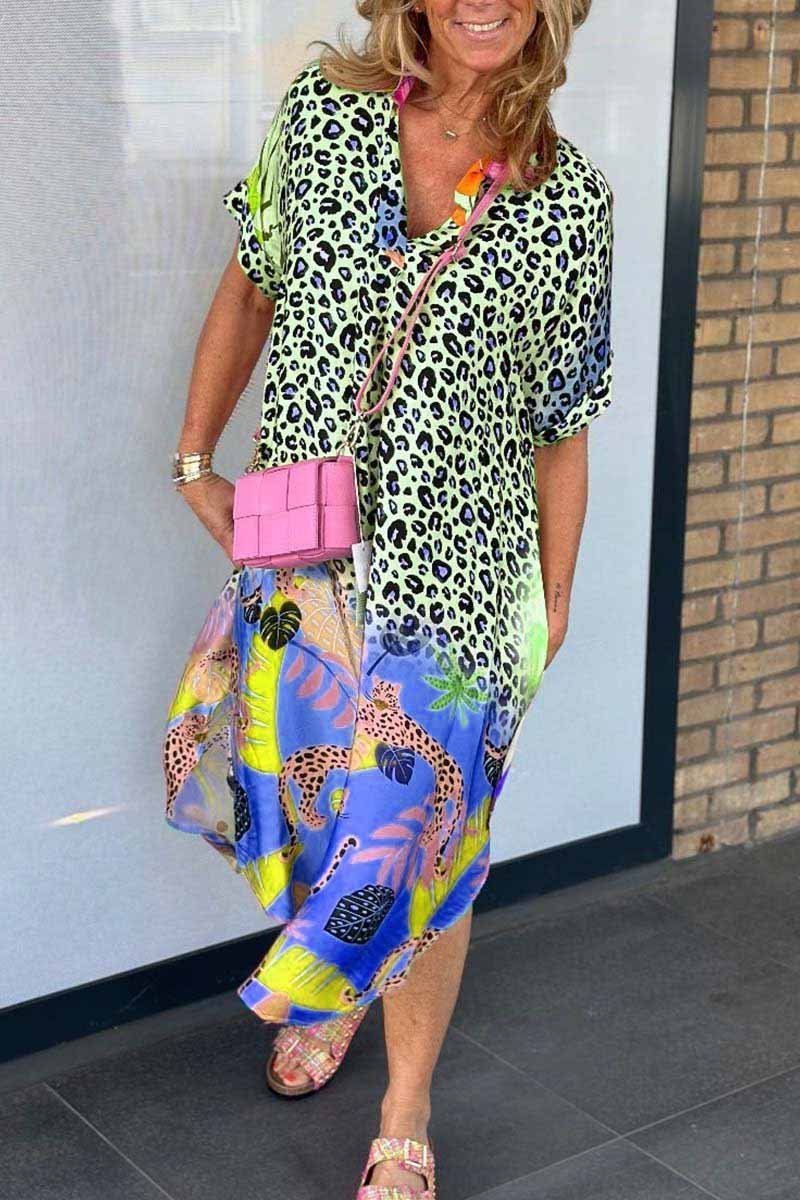 Slimming Meagan Colorful Leopard Dress