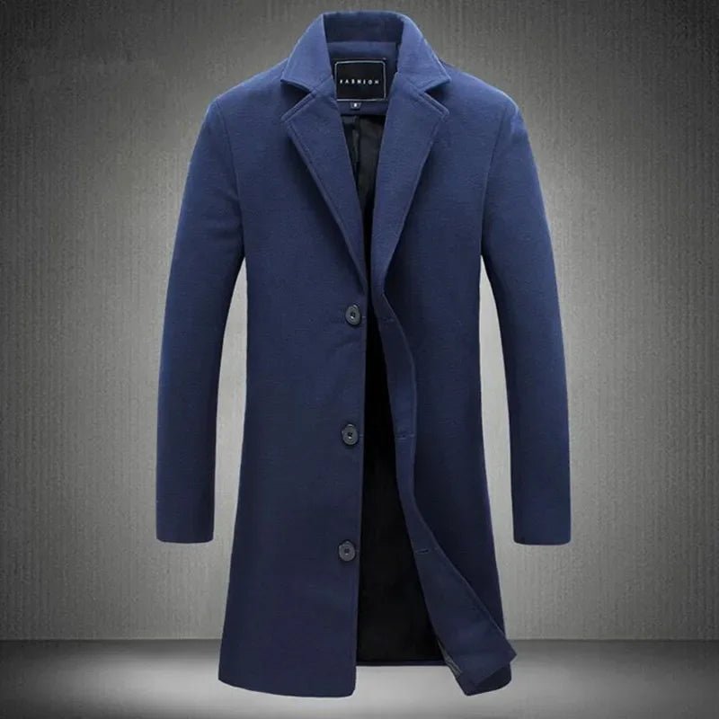 Julian | Minimalist Long Men’s Overcoat - Jackets - MOOD Melbourne