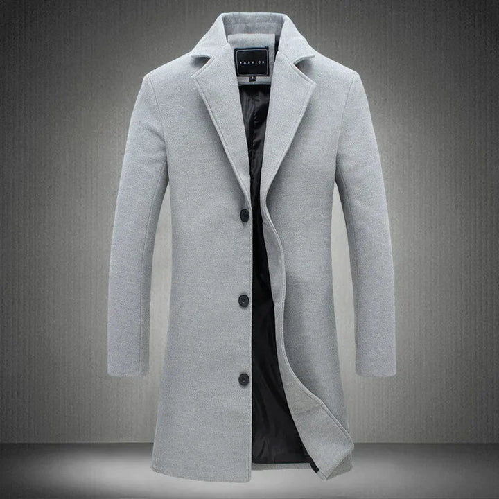 Julian | Minimalist Long Men’s Overcoat - Jackets - MOOD Melbourne