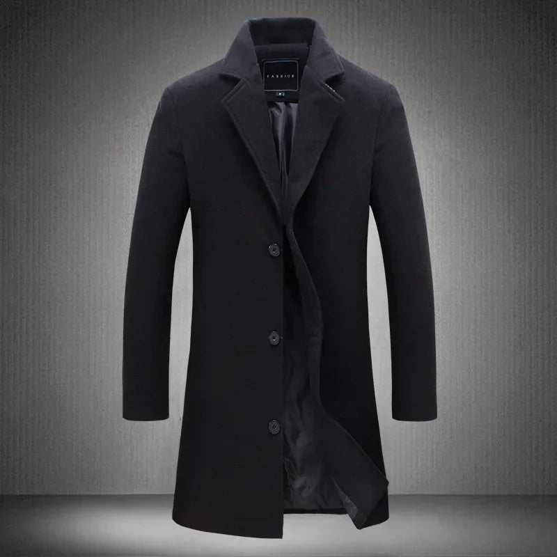 Julian | Minimalist Long Men’s Overcoat - Jackets - MOOD Melbourne