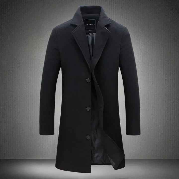 Julian | Minimalist Long Men’s Overcoat - Jackets - MOOD Melbourne