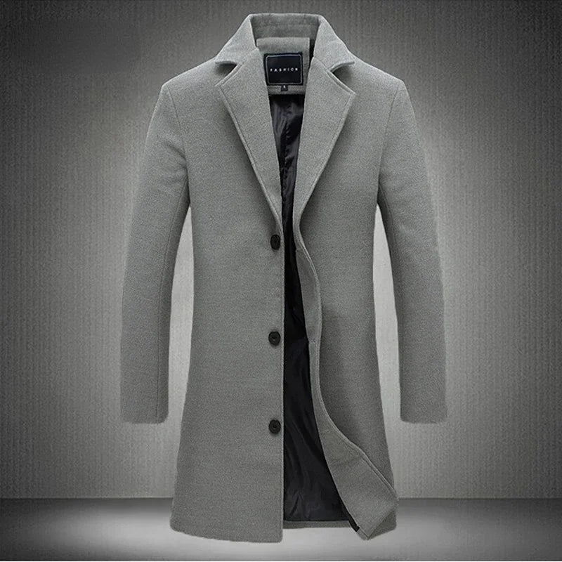 Julian | Minimalist Long Men’s Overcoat - Jackets - MOOD Melbourne