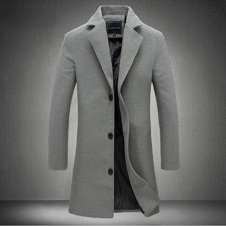 Julian | Minimalist Long Men’s Overcoat - Jackets - MOOD Melbourne