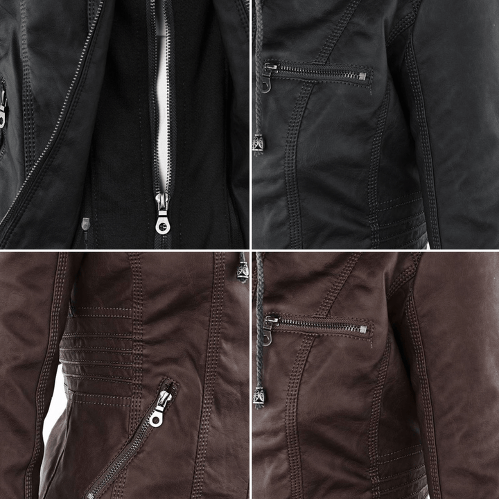 Kirra | Waterproof Hooded Leather Jacket - Jacket - MOOD Melbourne