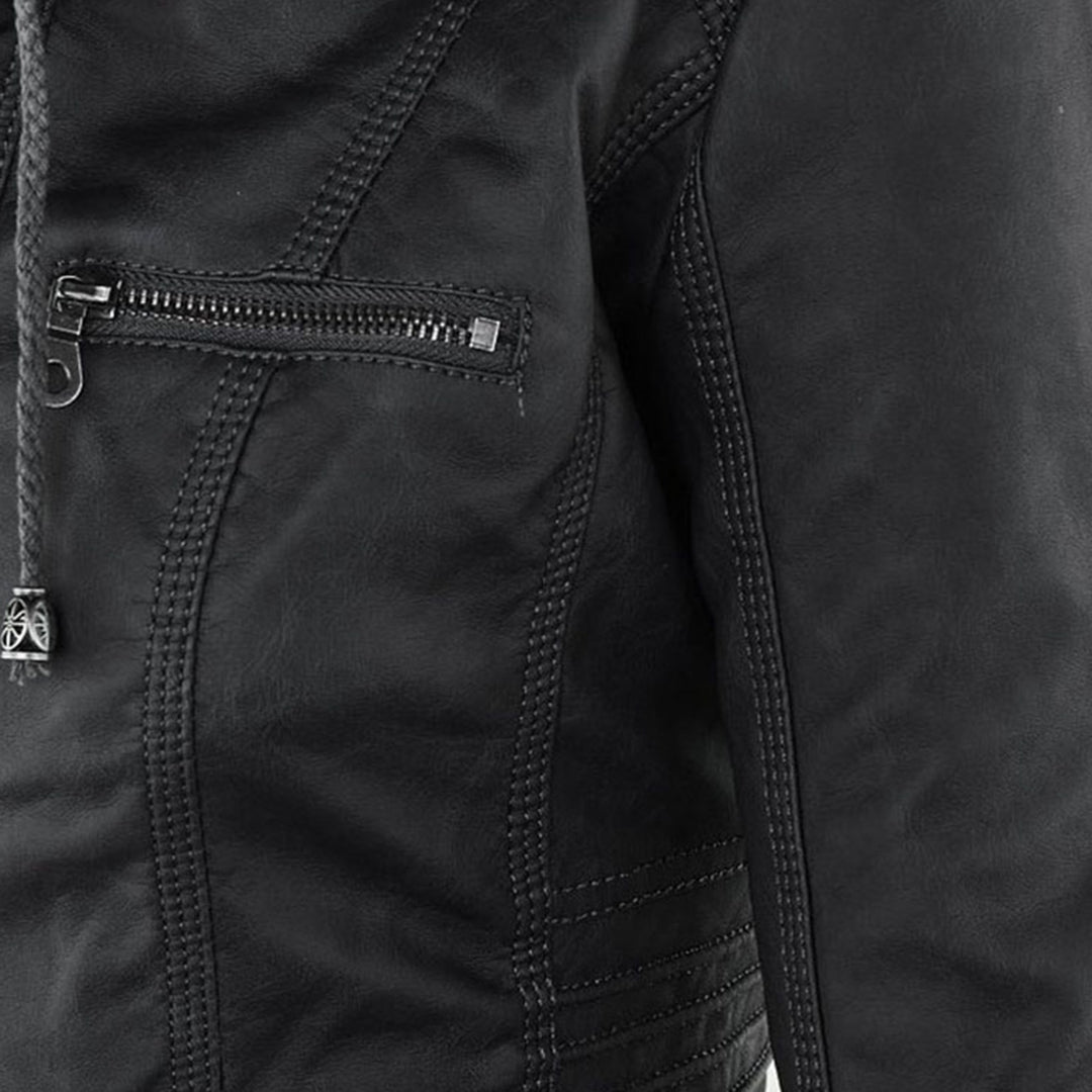 Kirra | Waterproof Hooded Leather Jacket - Jacket - MOOD Melbourne