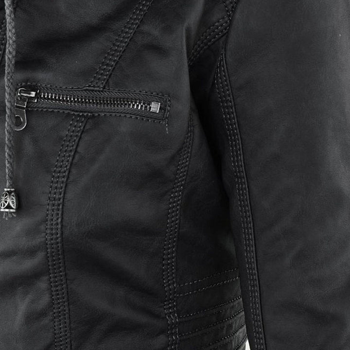 Kirra | Waterproof Hooded Leather Jacket - Jacket - MOOD Melbourne