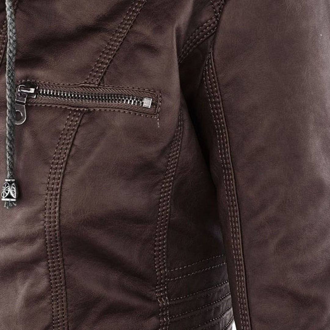 Kirra | Waterproof Hooded Leather Jacket - Jacket - MOOD Melbourne