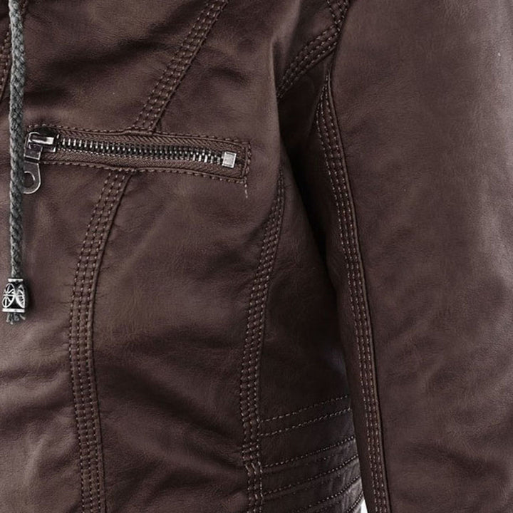 Kirra | Waterproof Hooded Leather Jacket - Jacket - MOOD Melbourne