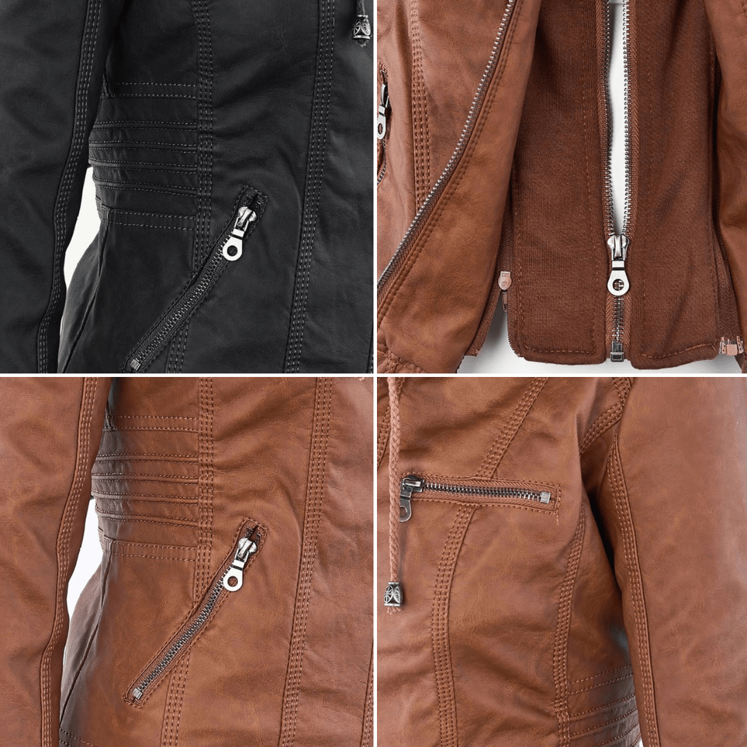 Kirra | Waterproof Hooded Leather Jacket - Jacket - MOOD Melbourne