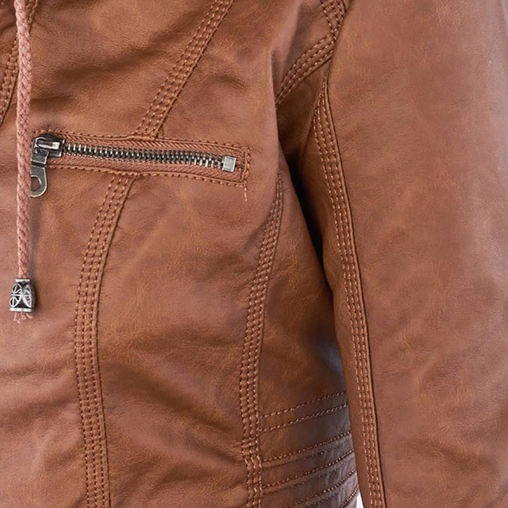 Kirra | Waterproof Hooded Leather Jacket - Jacket - MOOD Melbourne