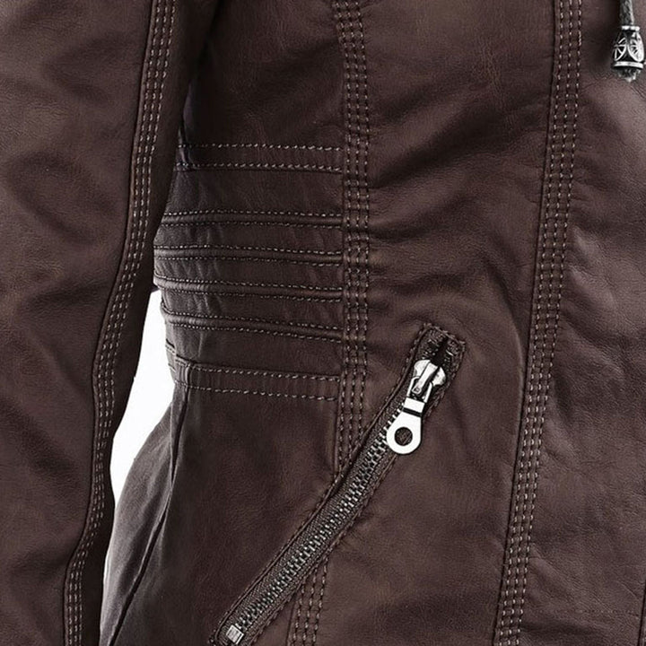 Kirra | Waterproof Hooded Leather Jacket - Jacket - MOOD Melbourne
