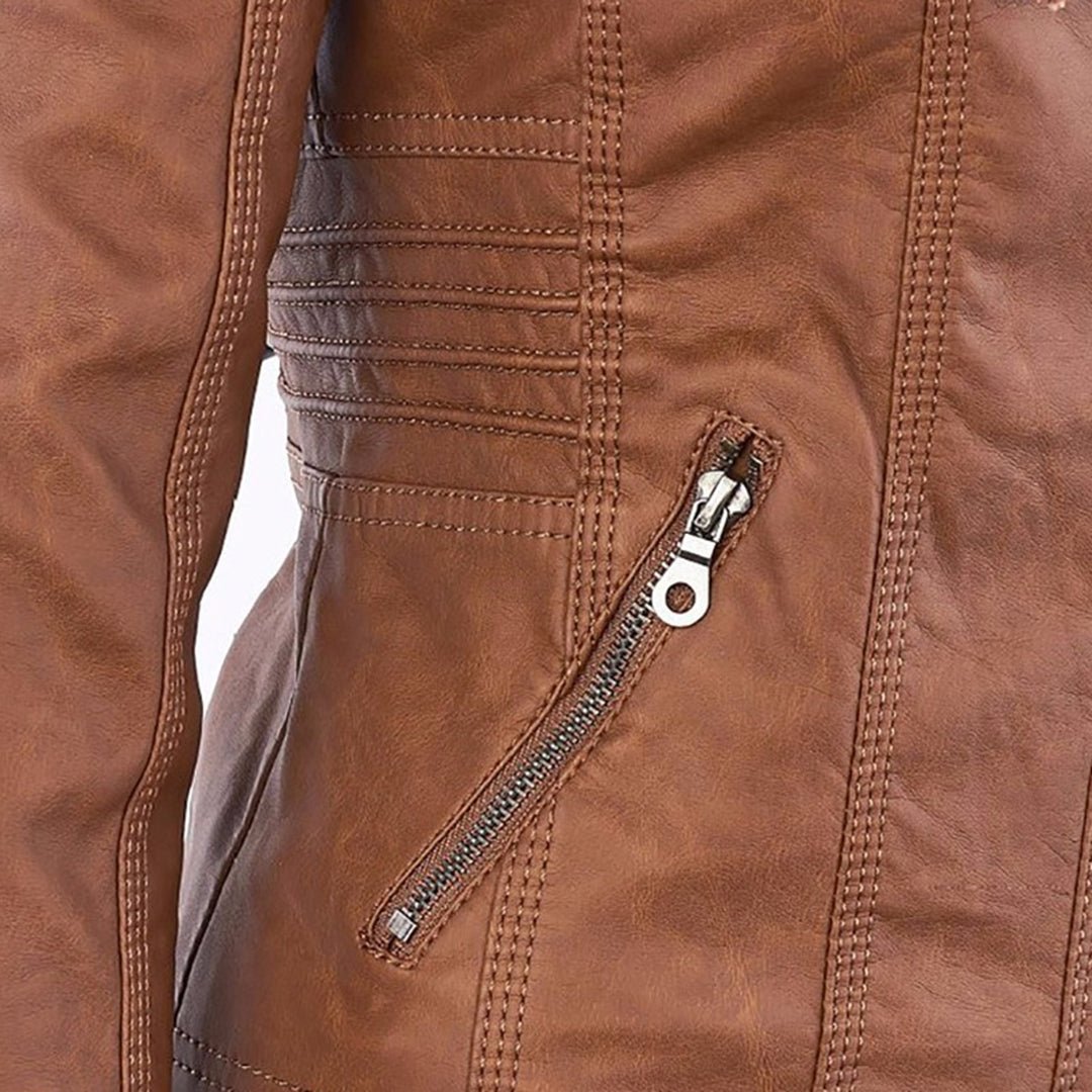 Kirra | Waterproof Hooded Leather Jacket - Jacket - MOOD Melbourne