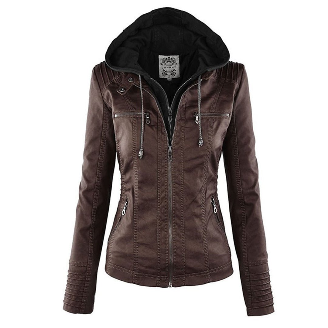 Kirra | Waterproof Hooded Leather Jacket - Jacket - MOOD Melbourne