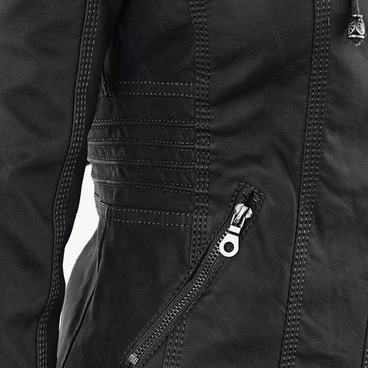 Kirra | Waterproof Hooded Leather Jacket - Jacket - MOOD Melbourne