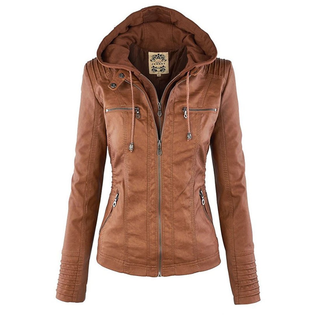 Kirra | Waterproof Hooded Leather Jacket - Jacket - MOOD Melbourne
