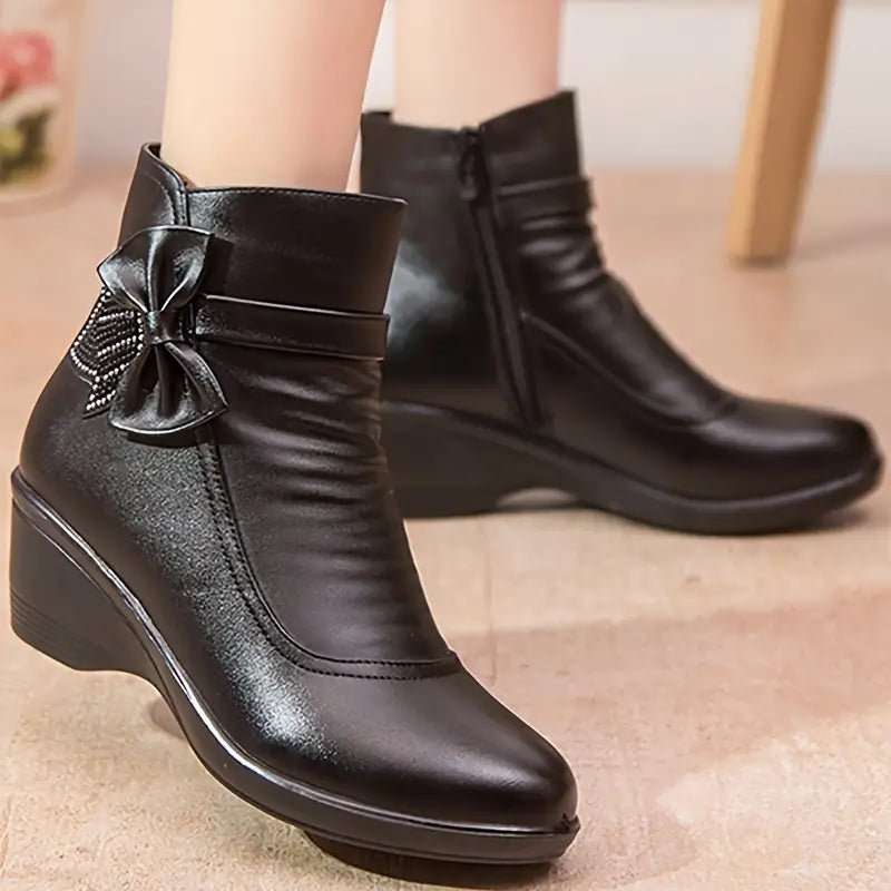 Larissa | Elegant Wedge Ankle Boots - Boots - MOOD Melbourne