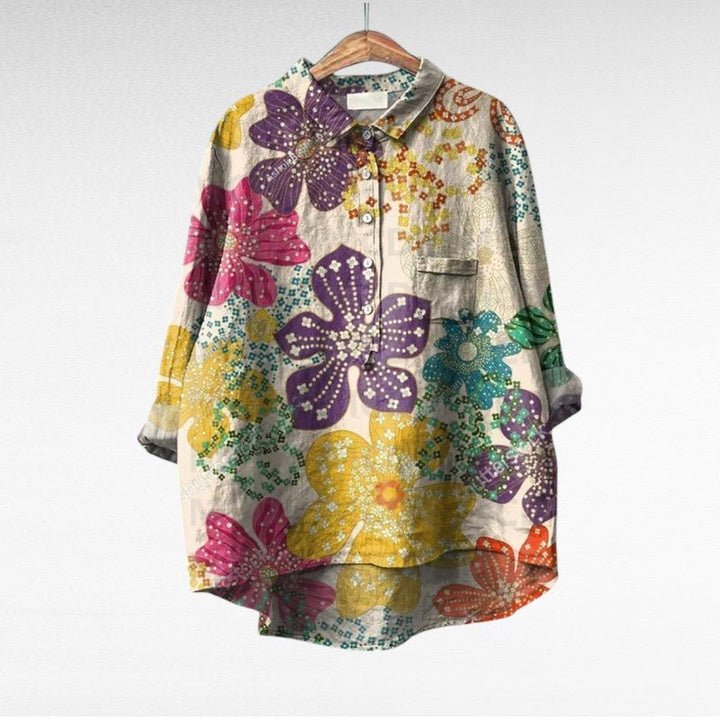 Lavinia | Classic Elegant Floral Blouse - Blouses - MOOD Melbourne