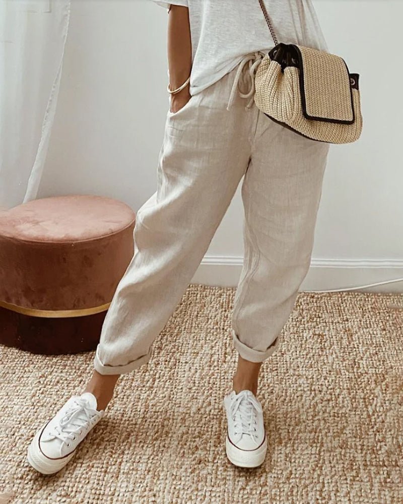 Leona | Rolled Cuff Relaxed Jogger Pants - Pants - MOOD Melbourne