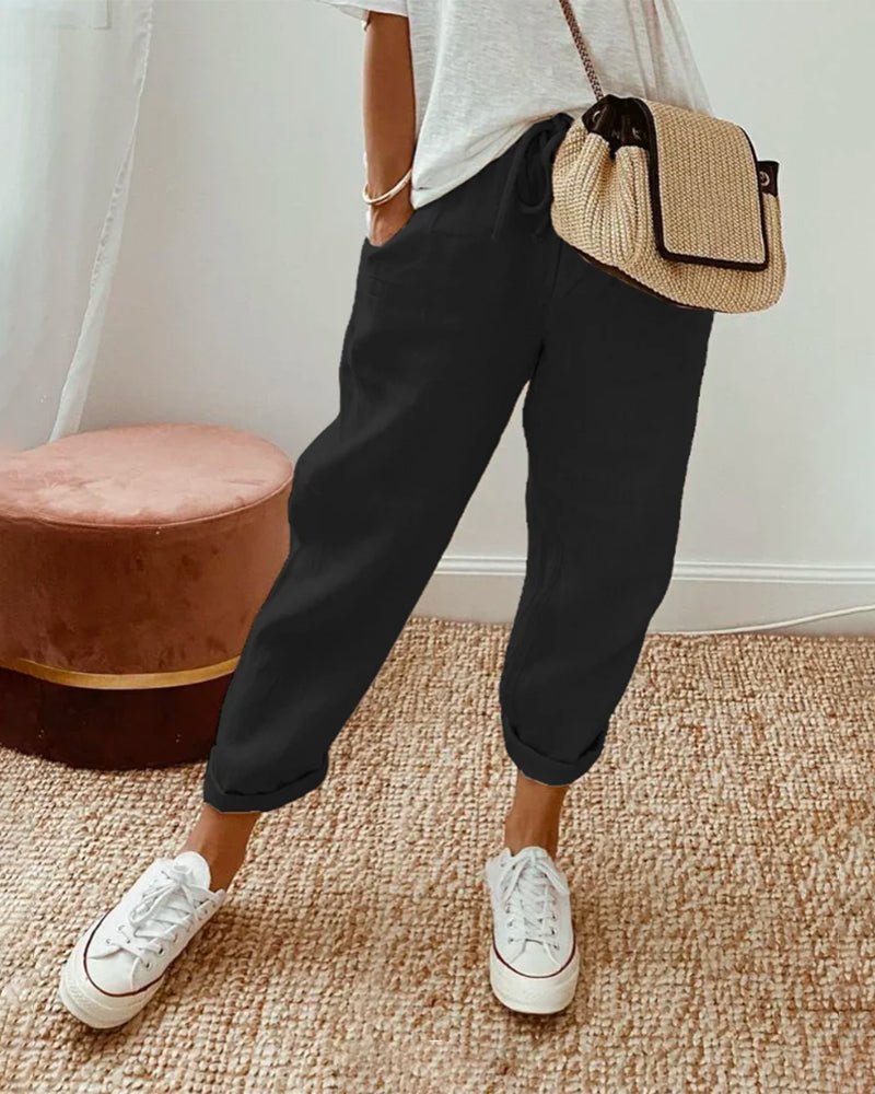 Leona | Rolled Cuff Relaxed Jogger Pants - Pants - MOOD Melbourne