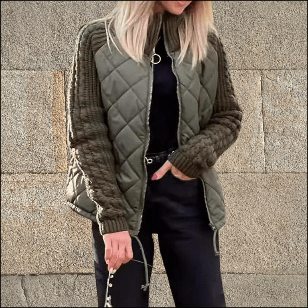 Liora | Quilted Knit Sleeve Women’s Jacket - Jackets - MOOD Melbourne