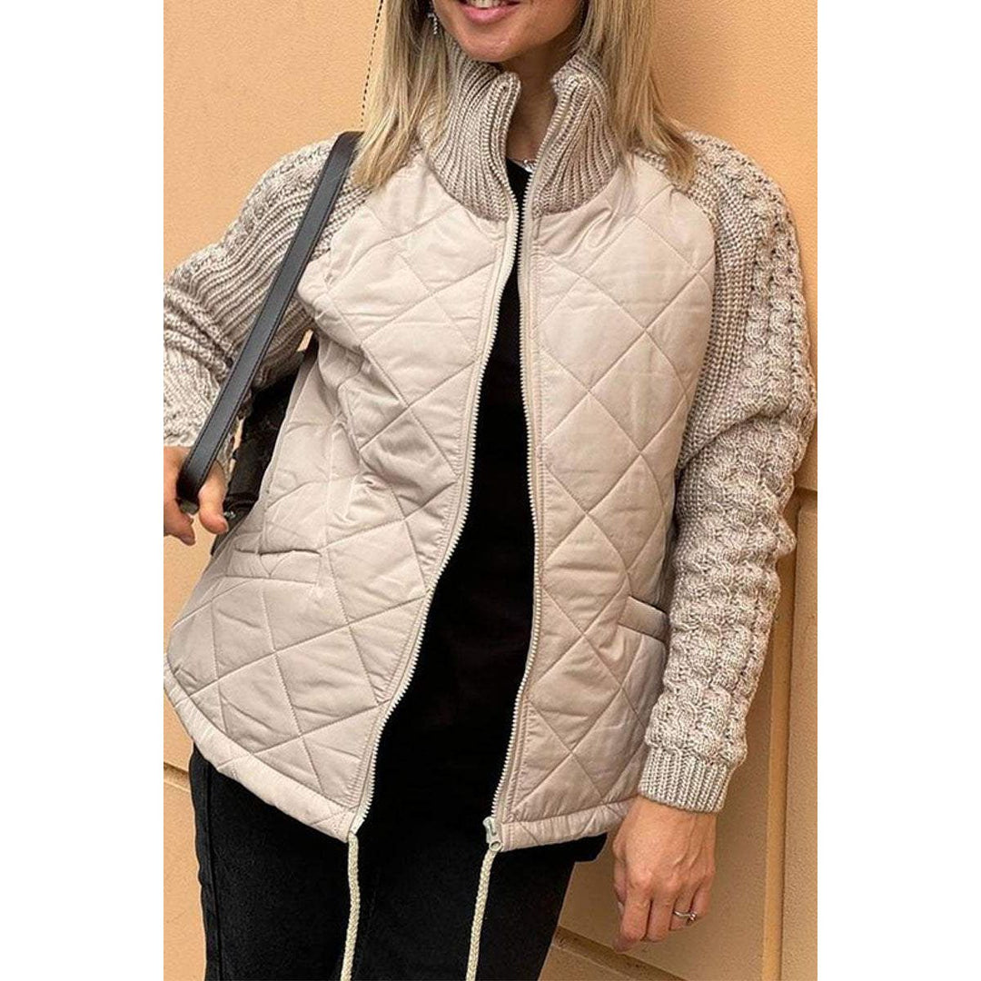 Liora | Quilted Knit Sleeve Women’s Jacket - Jackets - MOOD Melbourne