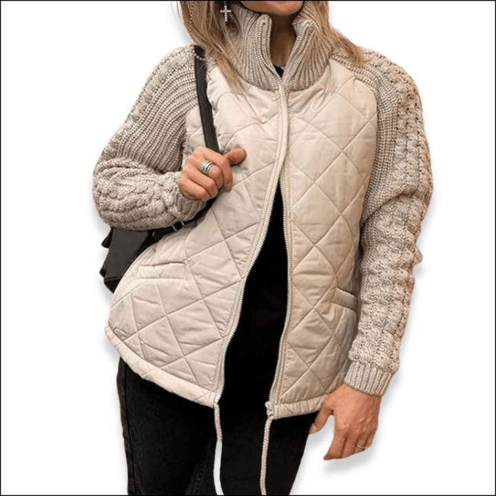 Liora | Quilted Knit Sleeve Women’s Jacket - Jackets - MOOD Melbourne