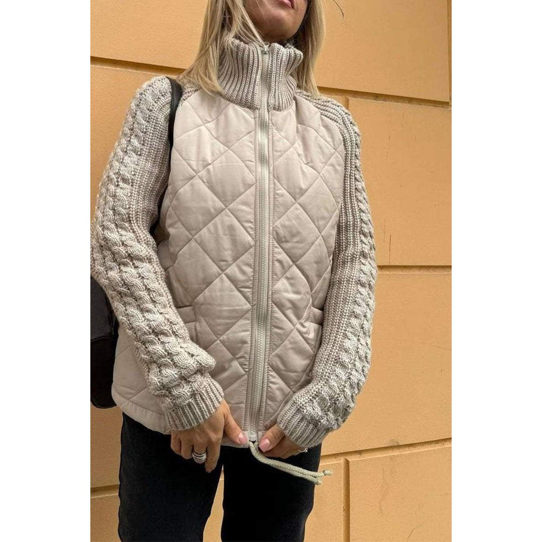 Liora | Quilted Knit Sleeve Women’s Jacket - Jackets - MOOD Melbourne