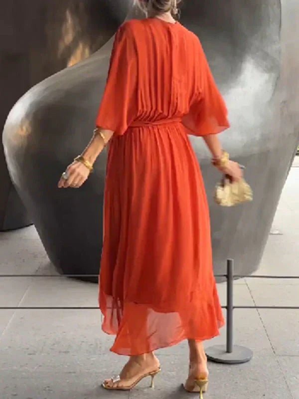 Lucinda | Elegant Flowing Chiffon Dress - Dress - MOOD Melbourne