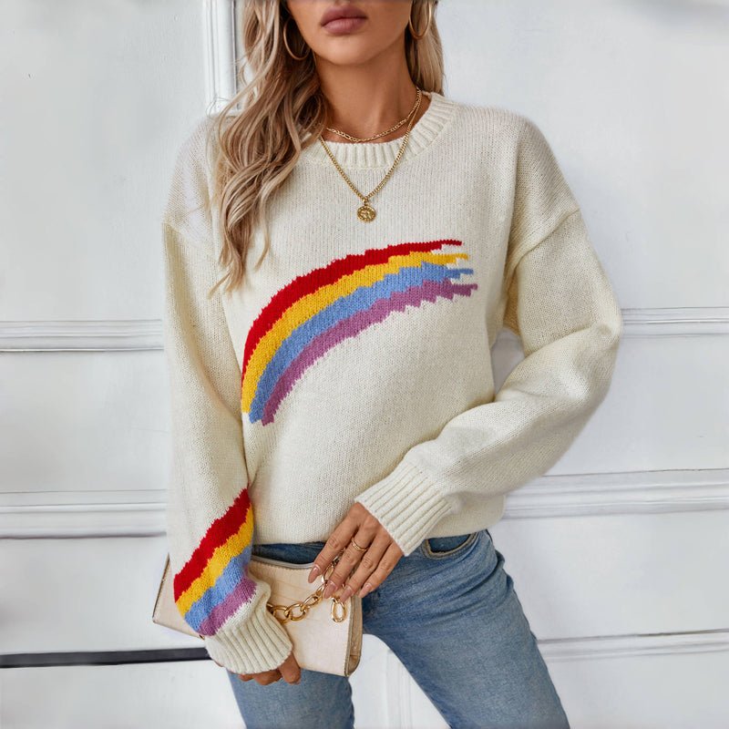 Lyra | Playful Rainbow Women’s Sweater - Sweater - MOOD Melbourne