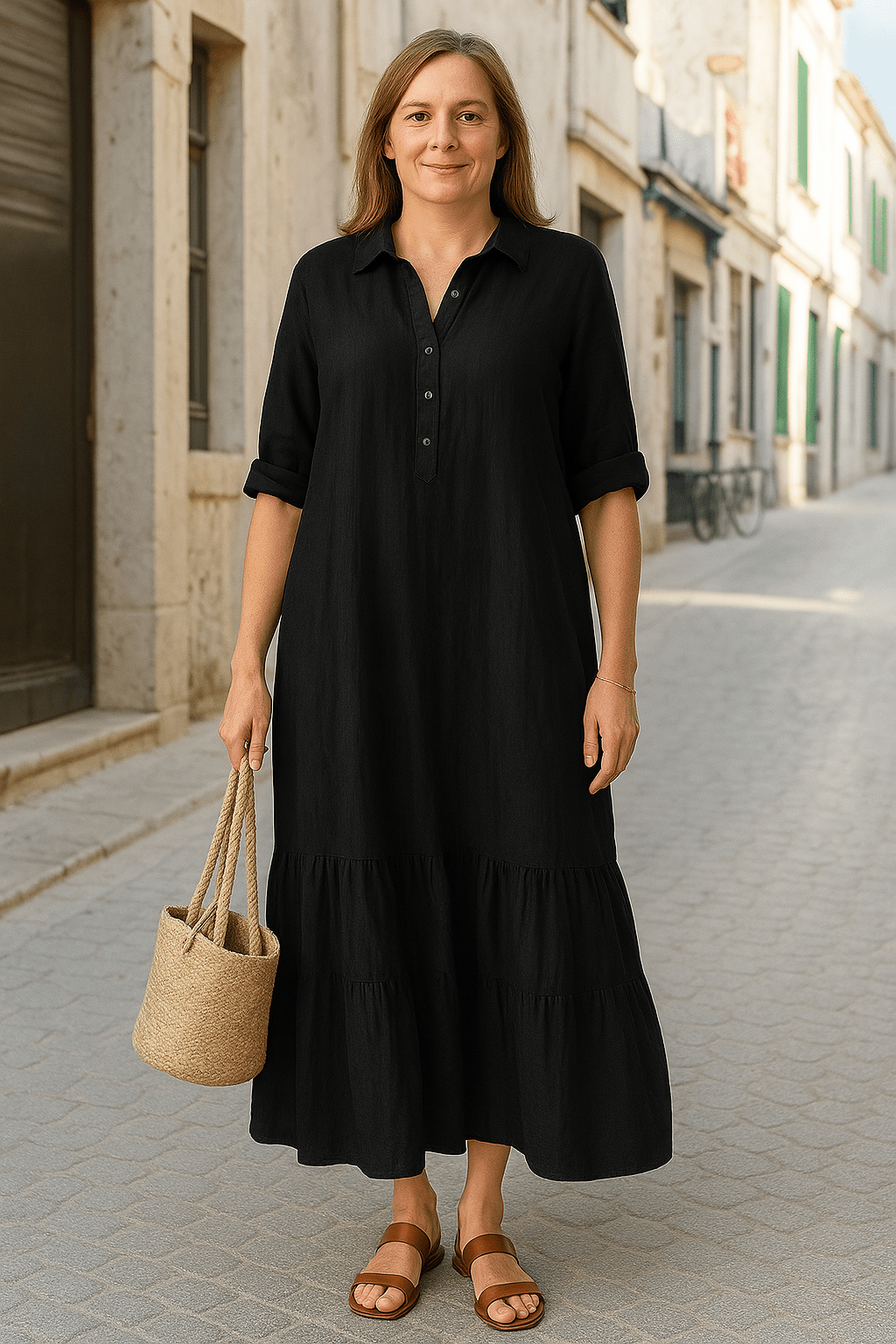 Maeve | Relaxed Half - Button Tummy Covering Dress - Dresses - MOOD Melbourne