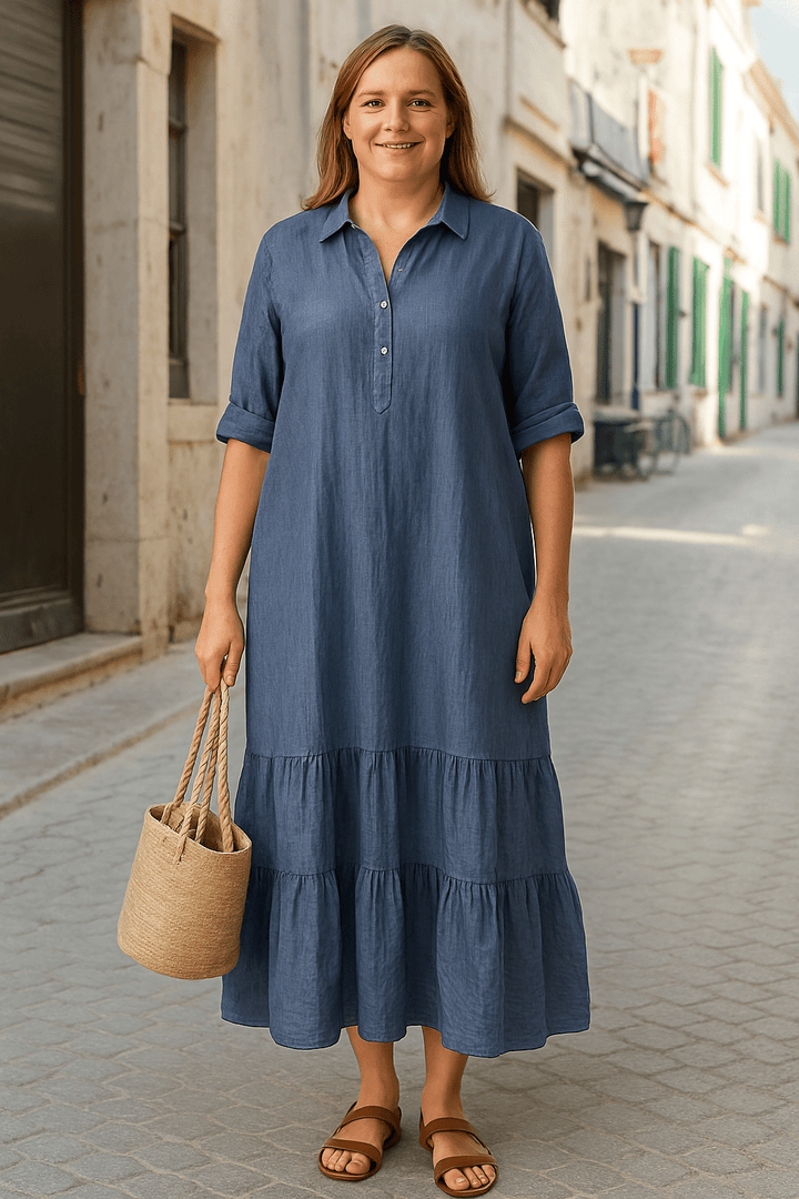 Maeve | Relaxed Half - Button Tummy Covering Dress - Dresses - MOOD Melbourne