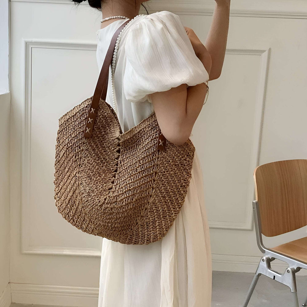 Cécile - Woven Straw Shoulder Bag