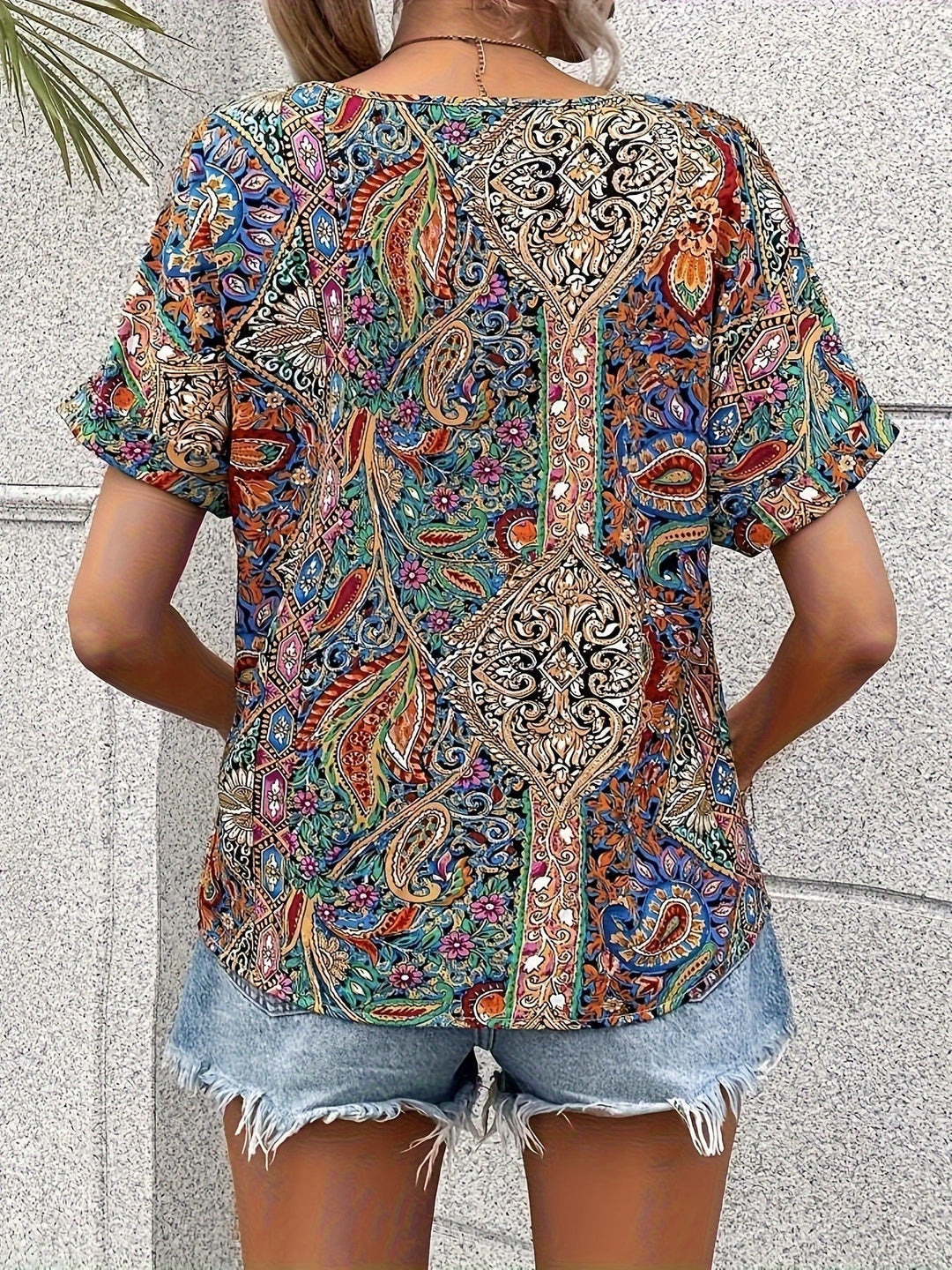 Maya | Bohemian V-Neck Printed Blouse