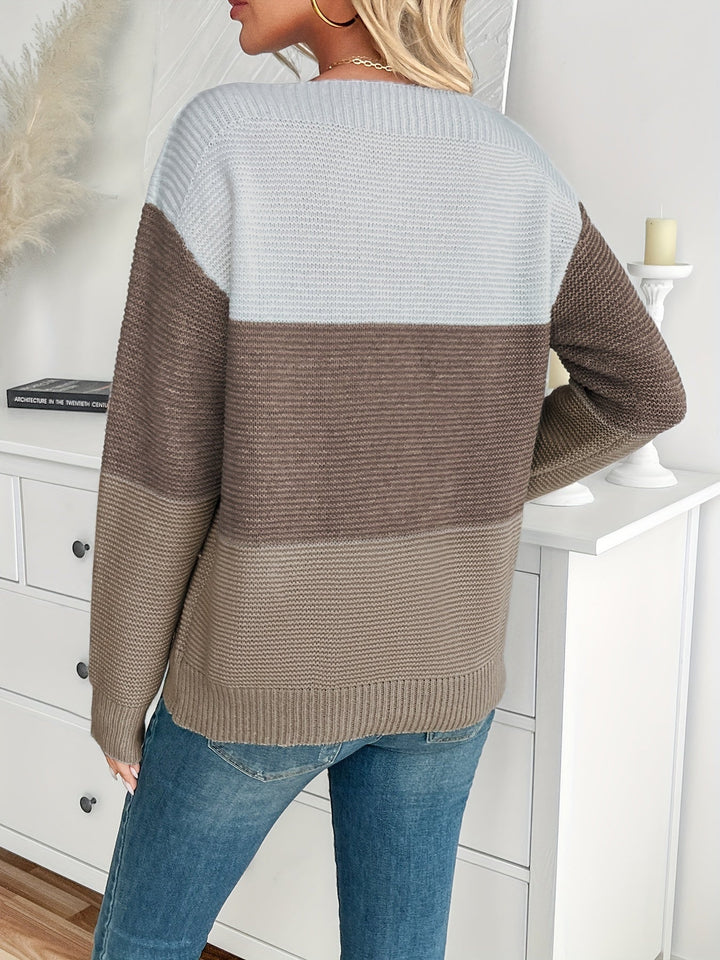 Melora | Colorblock Knit Women’s Sweater - Sweater - MOOD Melbourne