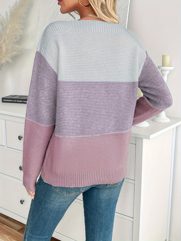 Melora | Colorblock Knit Women’s Sweater - Sweater - MOOD Melbourne
