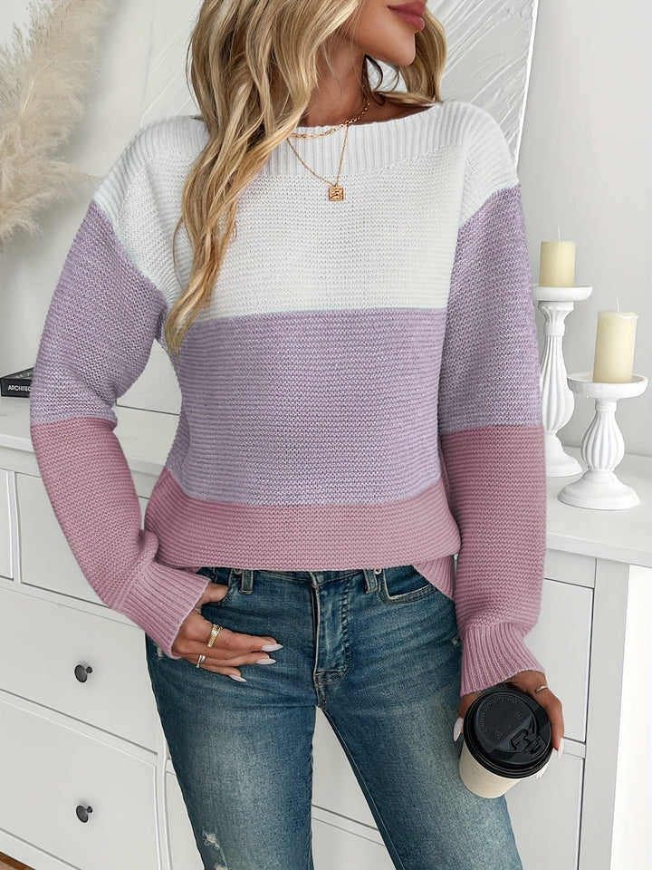 Melora | Colorblock Knit Women’s Sweater - Sweater - MOOD Melbourne