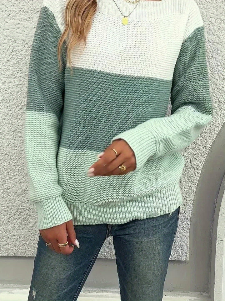 Melora | Colorblock Knit Women’s Sweater - Sweater - MOOD Melbourne
