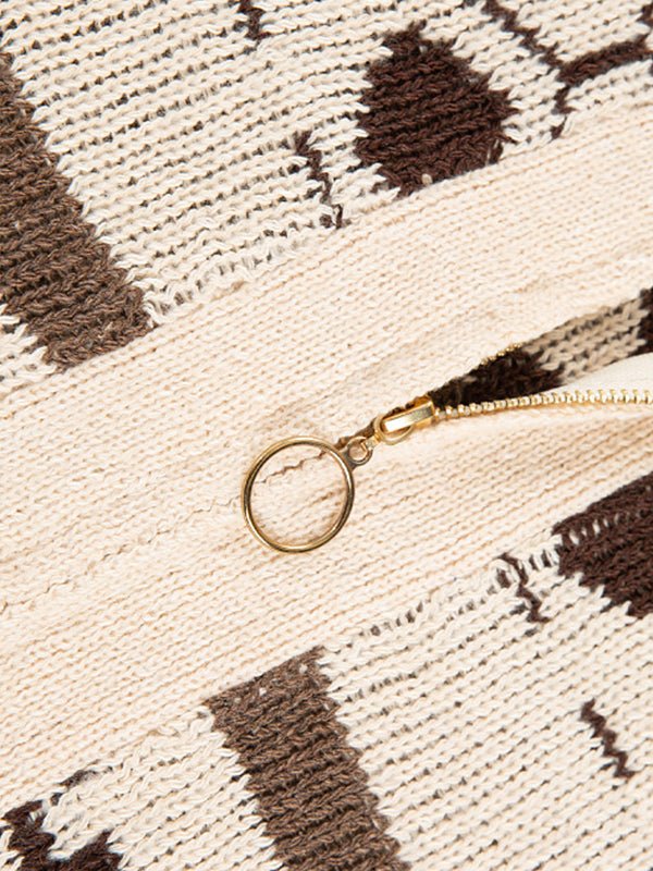 Men's lapel jacquard knitted casual sweater cardigan jacket - SWEATERS - MOOD Melbourne