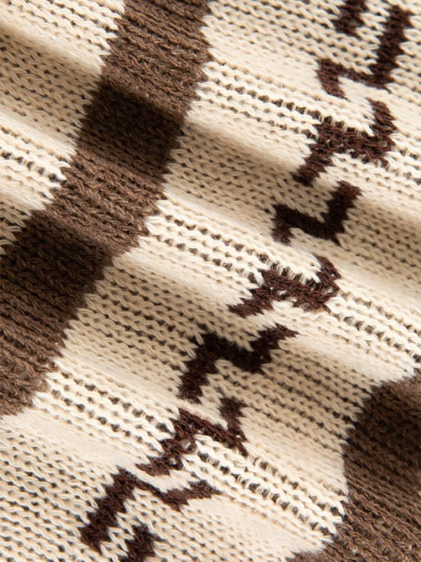 Men's lapel jacquard knitted casual sweater cardigan jacket - SWEATERS - MOOD Melbourne