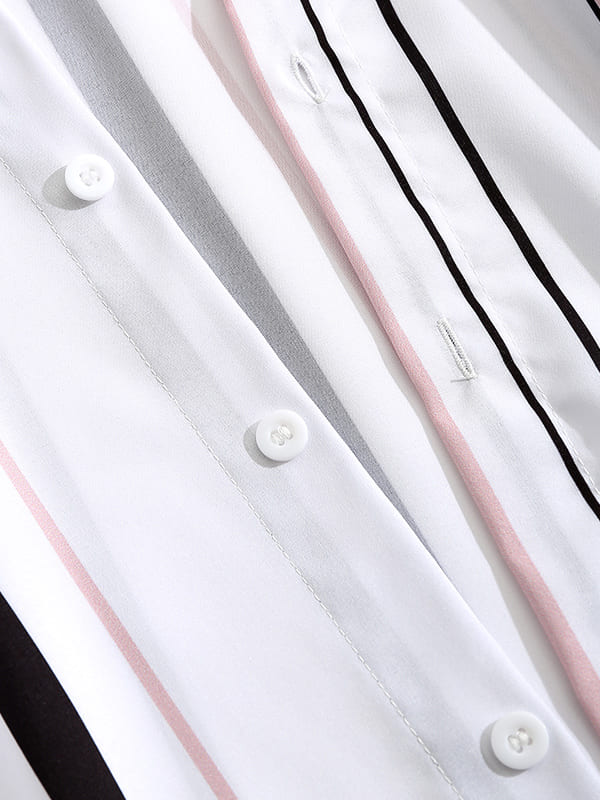 Men's Resort Style Printed Striped Casual Short Sleeve Shirt - SHIRTS - 23B0812318_S - MOOD Melbourne