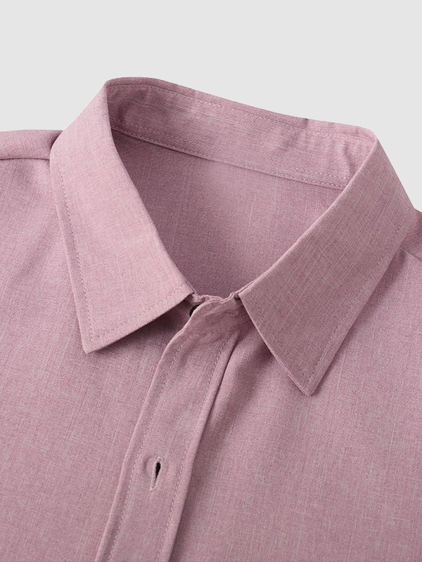 Men's solid color Cotton - linen button casual short - sleeved shirt - SHIRTS - DMED4 - YD168006 - MOOD Melbourne