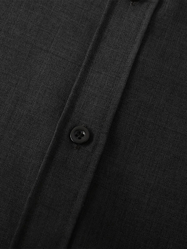 Men's solid color Cotton - linen button casual short - sleeved shirt - SHIRTS - DMED4 - YD168011 - MOOD Melbourne