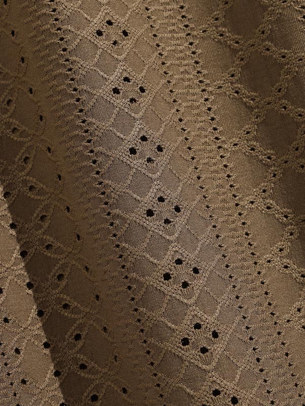 Men's solid color geometric hollow lapel short - sleeved shirt - SHIRTS - 24B0812735_S - MOOD Melbourne